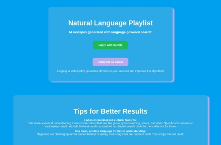Natural Language Playlist