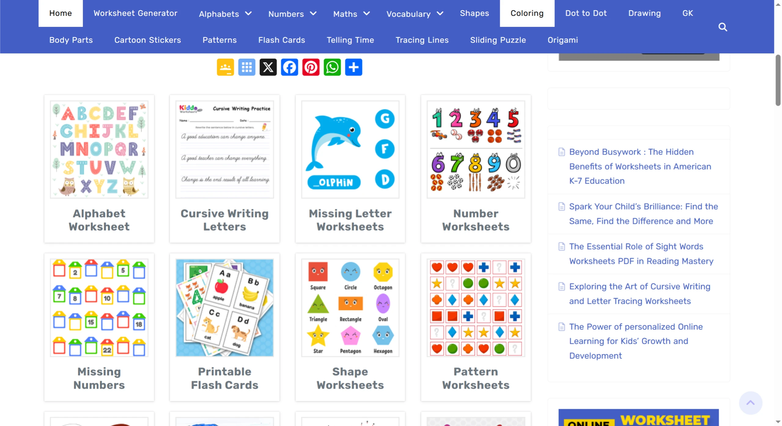 Kiddo Worksheets